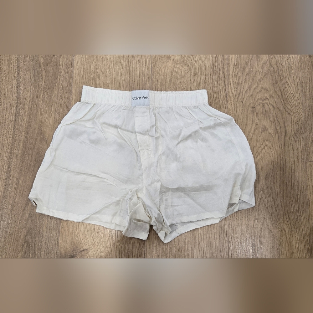 Calvin Klein Silk White Sleep Shorts